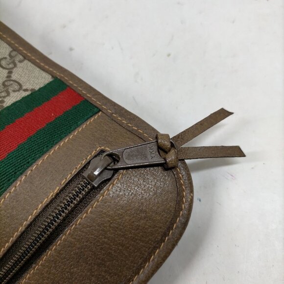 Authentic Gucci Clutch Bag Sherry Line Brown PVC mn244-120612 - Picture 6 of 16